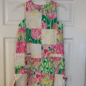 Vintage Lilly Pulitzer Pink, Green & Yellow Floral Patchwork Dress NWT